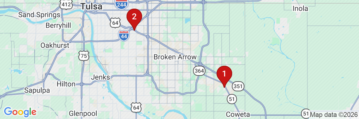 Map showing facility locations