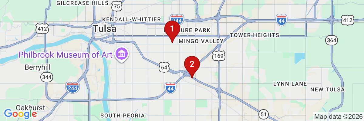 Map showing facility locations